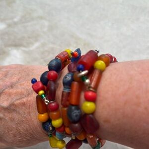 Hand made artisan wired Colorful Beaded Bracelet
